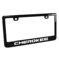 Jeep Cherokee License Plate Frame Black Real 3k Carbon Fiber Finish Abs Plastic Official Licensed Universal Fit 12 In X 6