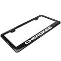 Jeep Cherokee License Plate Frame Black Real 3k Carbon Fiber Finish Abs Plastic Official Licensed Universal Fit 12 In X 6