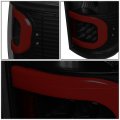 Auto Dynasty Dual Red Led C-tube Tail Light Brake Lamps Compatible With Ford F150 94-14 Driver And Passenger Side Black Housing
