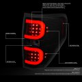 Auto Dynasty Dual Red Led C-tube Tail Light Brake Lamps Compatible With Ford F150 94-14 Driver And Passenger Side Black Housing