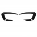 2 Pcs Front Fog Light Trim Cover Eyebrow Frame Lamp Blade Spoiler Bumper Replacement For Model Y 2020 To 2023 Varnish Black 