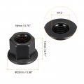 Uxcell M12 Flange Hex Nuts 5pcs Grade 8 Carbon Steel Black Oxide Finished For Machinery