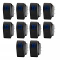 Anxingo 10 Pcs 12v 24v Car Rocker Toggle Switch Spst Dashboard 4 Pin For Marine Boat Atv Rzr Rv Utv Blue Lighted Led