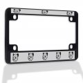 Fastasticdeals Metal Insert Bike License Plate Frame Panda Sports Mascots Weatherproof Motorcycle Accessories Black 4 Holes 