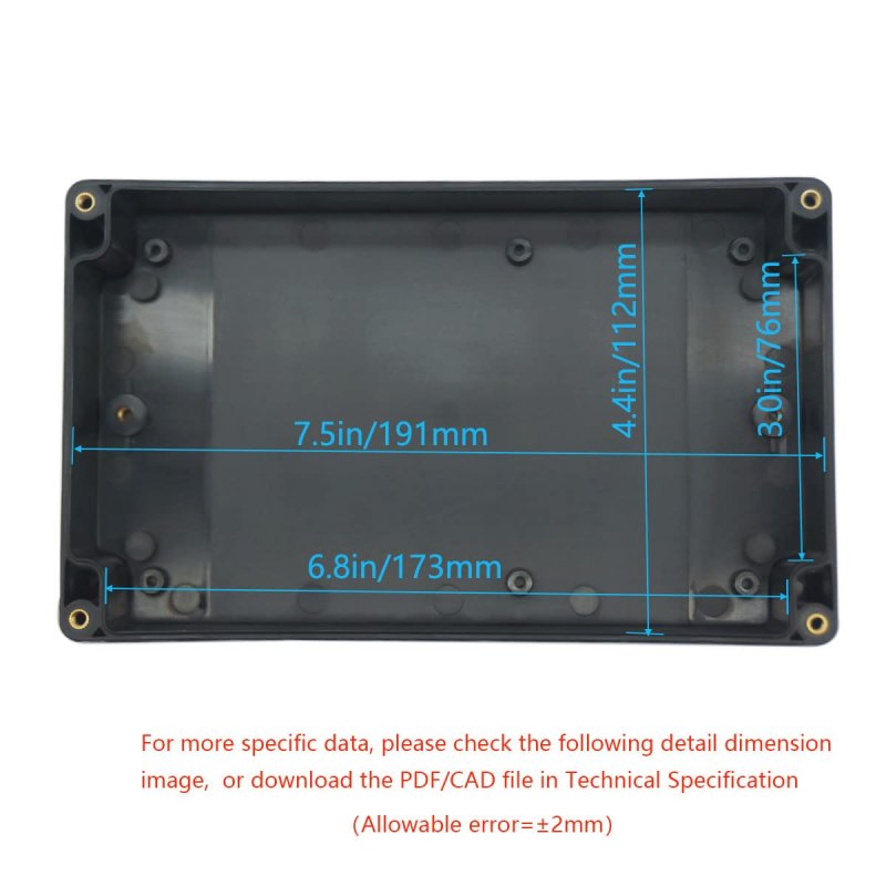 Waterproof Junction Box Ip65 Dustproof Abs Plastic Electrical Enclosure 7 9 In X 4 2 Black Pack Of Model F102