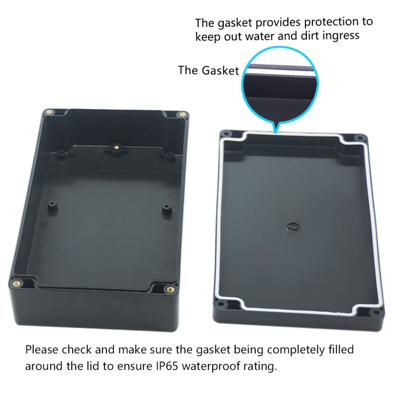 Waterproof Junction Box Ip65 Dustproof Abs Plastic Electrical Enclosure 7 9 In X 4 2 Black Pack Of Model F102