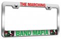 The Marching Band Mafia Italian Italy Chrome Metal License Plate Frame Tag Holder Universal Fit Heavy Duty Steel For Cars 