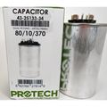 43-25133-34 -ruud Round Replacement Dual Run Capacitor 80 10 Uf Mfd 370 Volt 