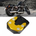 Uxcell 1 Set Motorcycle Kickstand Extension Enlarger Pad Side Stand Support Plate Black Gold Tone For Yamaha Yzf-r15 2017-2022