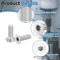 M8-1 25 X 25mm Flat Head Torx Anti Theft Machine Screws 10 Pcs 304 Stainless Steel Drive Countersunk Full Thread Silver