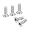 M8-1 25 X 25mm Flat Head Torx Anti Theft Machine Screws 10 Pcs 304 Stainless Steel Drive Countersunk Full Thread Silver 