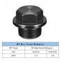 Uxcell Outer Hex Head Socket Pipe Fitting Plug M16x1 5 Male Thread Carbon Steel 2pcs For Terminate Ends