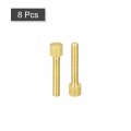 Uxcell Knurled Thumb Screws M4x25mm Flat Brass Bolts 7mm Dia Grip Knobs Fasteners For Pc Electronic Mechanical 8pcs