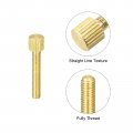 Uxcell Knurled Thumb Screws M4x25mm Flat Brass Bolts 7mm Dia Grip Knobs Fasteners For Pc Electronic Mechanical 8pcs