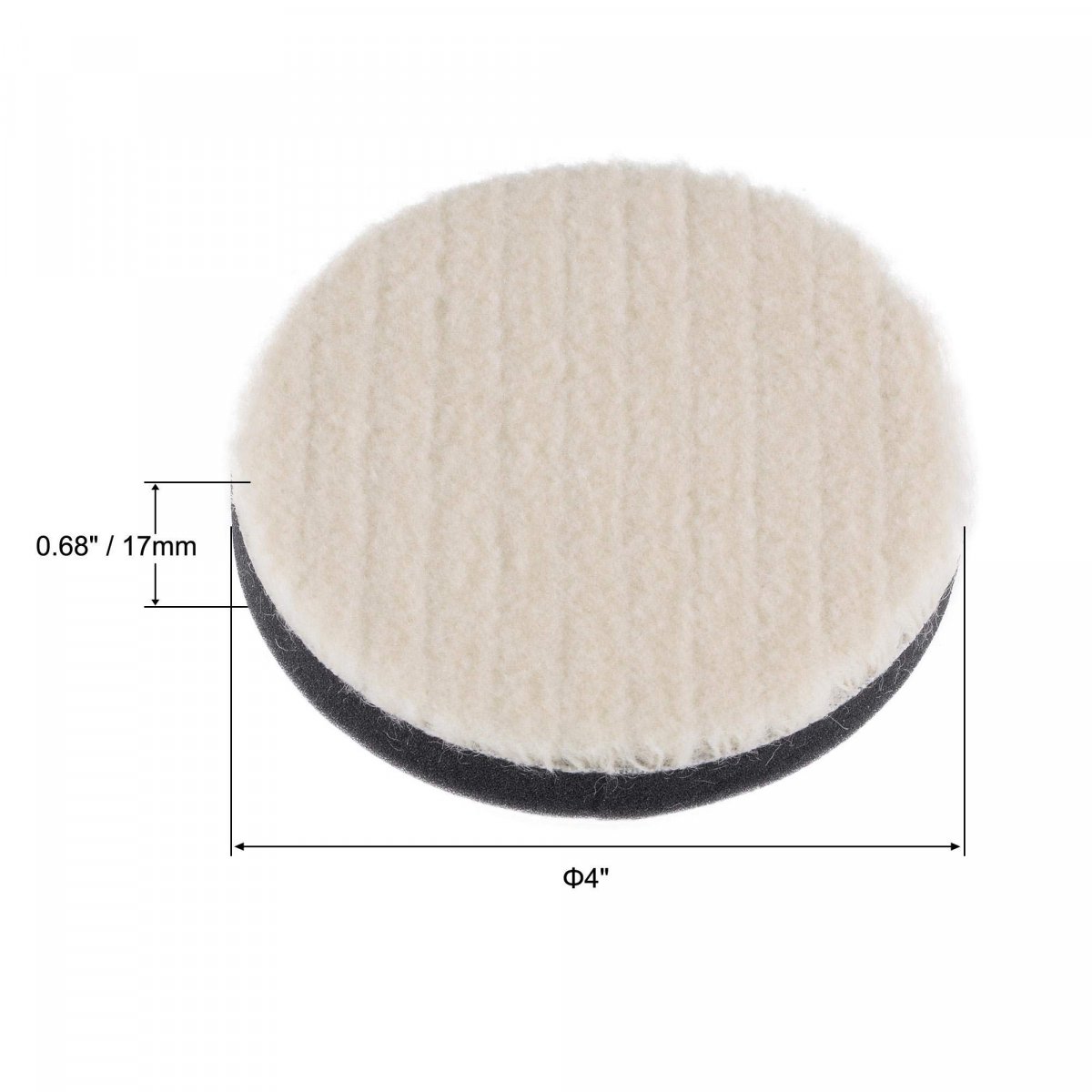 4 Wool Felt Sponge Polishing Pad Hook And Loop Buffing Wheel Coarse For Orbital Polisher Buffer Pcs