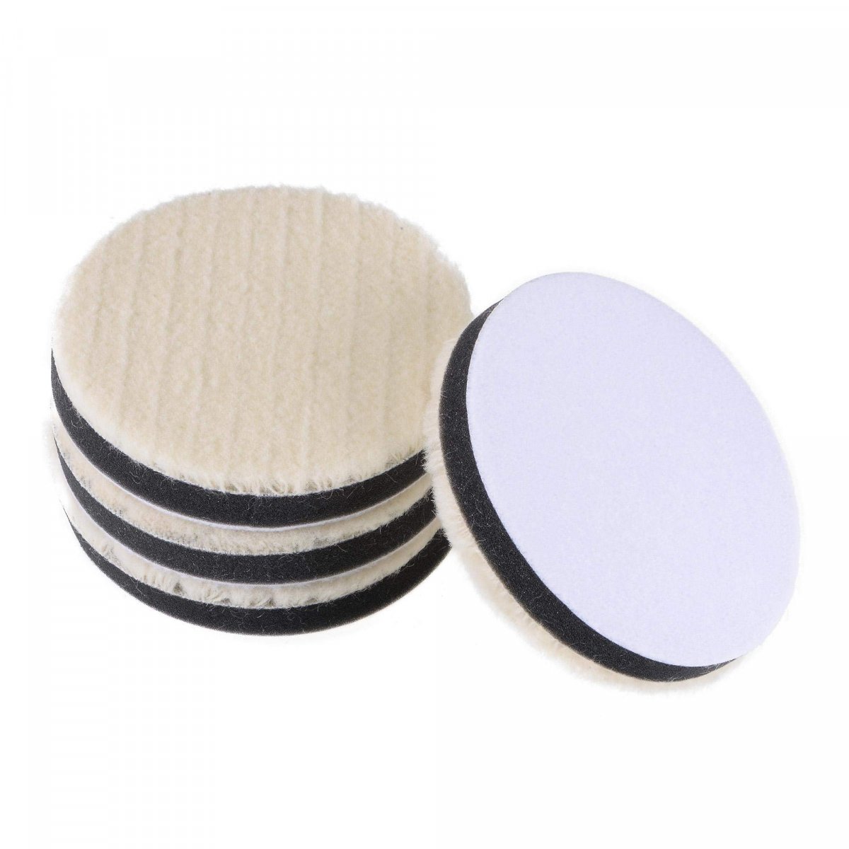 4 Wool Felt Sponge Polishing Pad Hook And Loop Buffing Wheel Coarse For Orbital Polisher Buffer Pcs