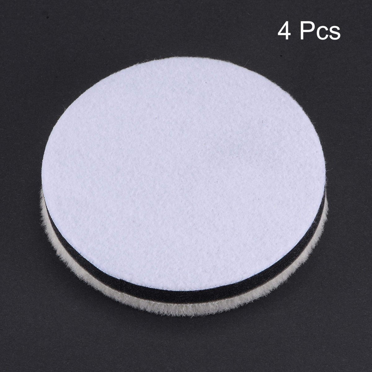 4 Wool Felt Sponge Polishing Pad Hook And Loop Buffing Wheel Coarse For Orbital Polisher Buffer Pcs