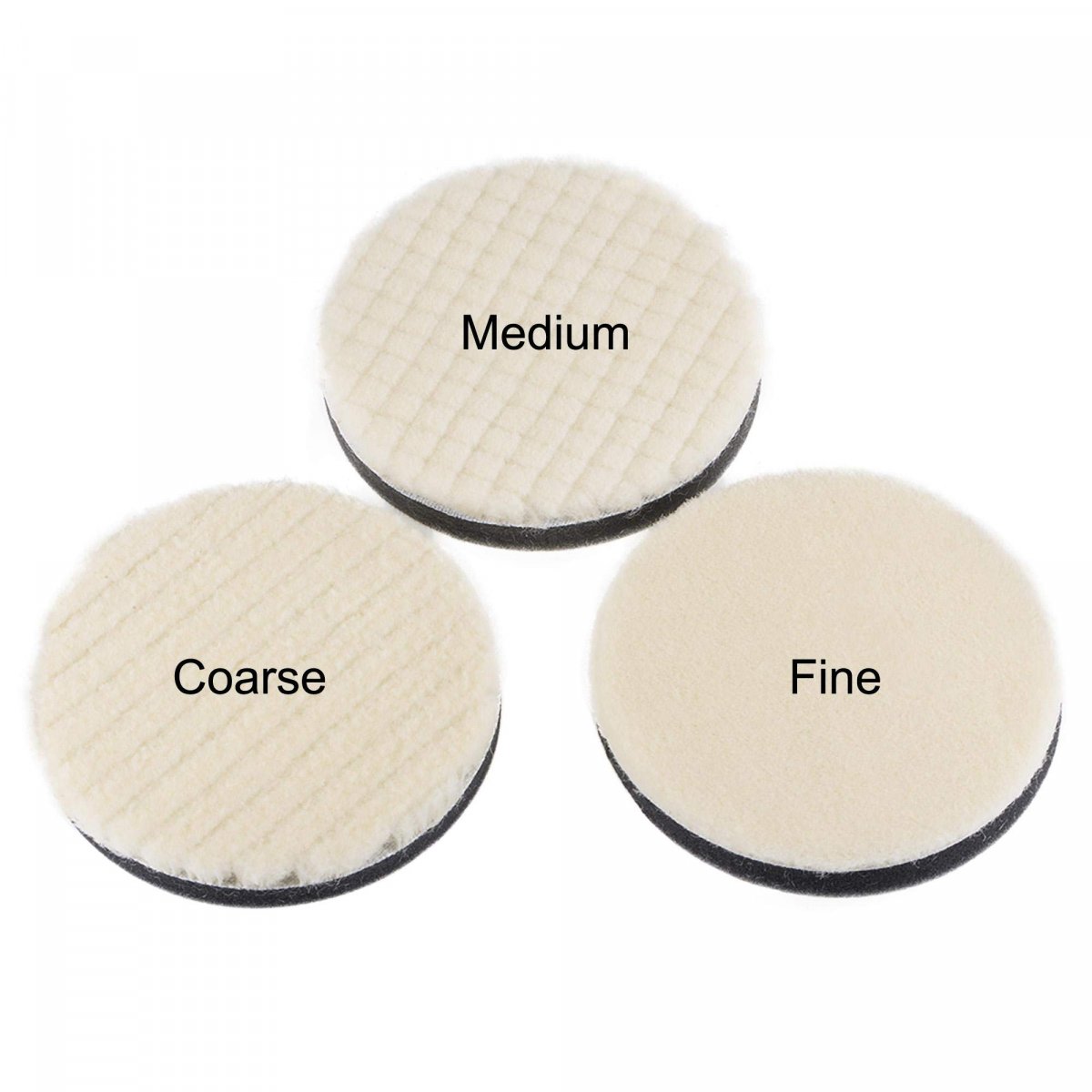 4 Wool Felt Sponge Polishing Pad Hook And Loop Buffing Wheel Coarse For Orbital Polisher Buffer Pcs