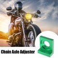 X Autohaux 4pcs 15mm Universal Dia Hole Chain Adjuster Block Tensioner Green Metal For Motorcycle