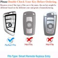 Sanrily Sliver-edge Smart Key Fob Cover For Bmw 2 Series 5 6 7 X1 X2 X3 X5 X6 Accessoriesless Key Case With Bling Keychain