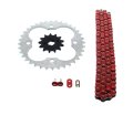 Fits Honda Trx250r 250r 520-92 Red Non O Ring Chain Sprocket Silver 13 36 