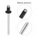 Uxcell Aluminum Blind Rivets 3 2mm X 5mm 1 8 13 64 Open End Rivet Flat Round Head For Joining Metal Plate Leather Black 200 Pcs
