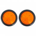 2 Pack 4 In Round 52 Led Mid Turn Ship Signal Tail Lights Amber Waterproof Assembly With Rubber Mount And Pigtail Plug For 