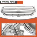 Front Bumper Grille Upper Silvery Grey With Chrome Molding Trim Frame Replacement For Escape 2017-2019 Gj5z8200b