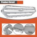 Front Bumper Grille Upper Silvery Grey With Chrome Molding Trim Frame Replacement For Escape 2017-2019 Gj5z8200b