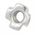 Uxcell M8 X 8mm Four Pronged Tee Nuts Captive Blind Inserts 25pcs For Wood Furniture