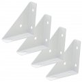 Gleavi 8 Pcs Corner Protector Joint Fastener Brackets Furniture For Braces Metal Shelves Triangular Bracket White Iron Shelf