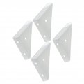 Gleavi 8 Pcs Corner Protector Joint Fastener Brackets Furniture For Braces Metal Shelves Triangular Bracket White Iron Shelf