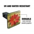 Christmas Holiday Poinsettia Flower Crown Tow Trailer Hitch Cover Plug For 1 25 In Receivers Black Abs Plastic With Uv