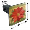 Christmas Holiday Poinsettia Flower Crown Tow Trailer Hitch Cover Plug Insert