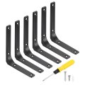 6pcs Floating Shelf Brackets 6 X 5 Inch L-shape Wall Bracket Supports With Screws For Wood Shelves Cabinets Countertop Support 