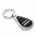 Ipick Image Compatible With Chrysler 300 Real Black Carbon Fiber Chrome Metal Teardrop Key Chain Key-ring