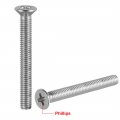 Uxcell M3x30mm Flat Head Machine Screws Phillips Cross Screw 304 Stainless Steel Fasteners Bolts 100pcs