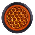 4 In 24 Led Round Trailer Tail Light Amber Clearance Side Marker Waterproof Surface Mount For Freightliner International