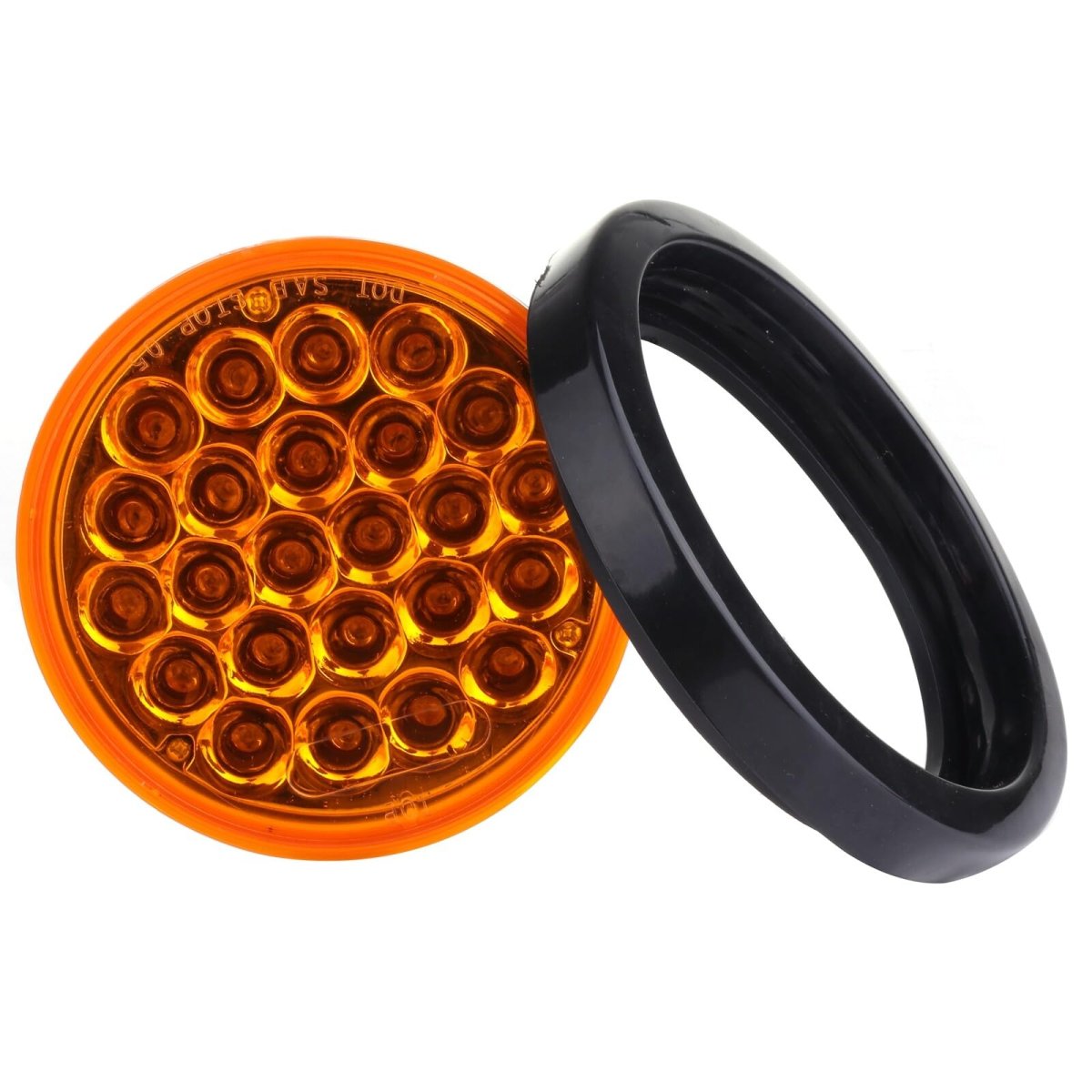 4 In 24 Led Round Trailer Tail Light Amber Clearance Side Marker Waterproof Surface Mount For Freightliner International