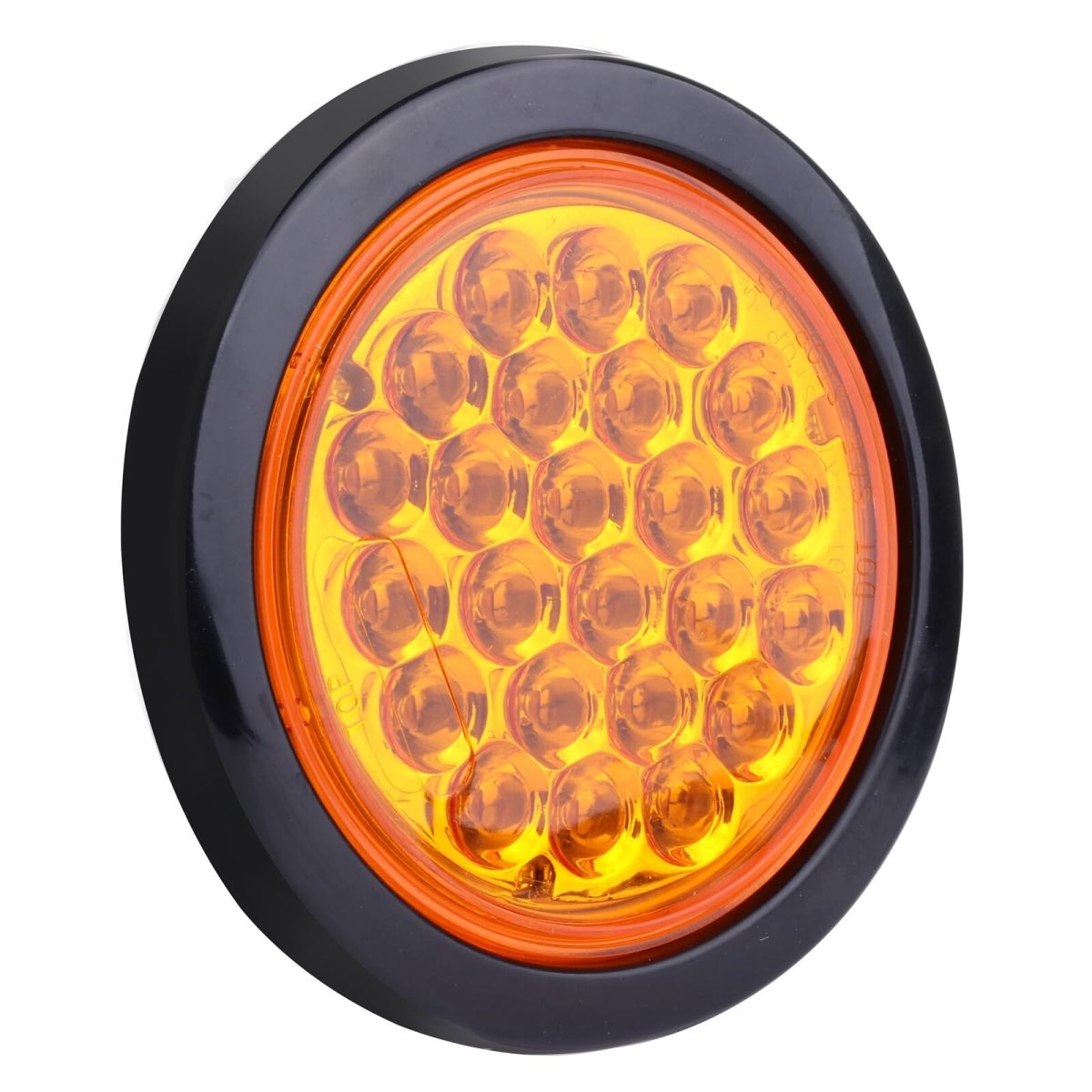 4 In 24 Led Round Trailer Tail Light Amber Clearance Side Marker Waterproof Surface Mount For Freightliner International