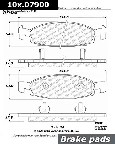 Centric 106 07900 Extended Wear Posi-quiet Semi Metallic Standard Brake Pad
