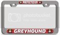 Protected By Greyhound Dogs Pets Ch 3d Metal License Plate Frame Auto Suv Truck Tag Holder J51 