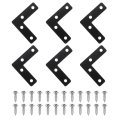 6pcs L Shape Flat Bracket 1 97 X Metal Corner Right Angle Brace Mending Plate With Screws For Wood Frame Furniture Fixing 