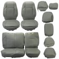 Seat Covers Set For 2016-2023 Toyota Tacoma Double Cab W Manual Adjustable Artificial Leather Driver Gray 