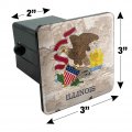 Rustic Illinois State Flag Distressed Usa Tow Trailer Hitch Cover Plug Insert