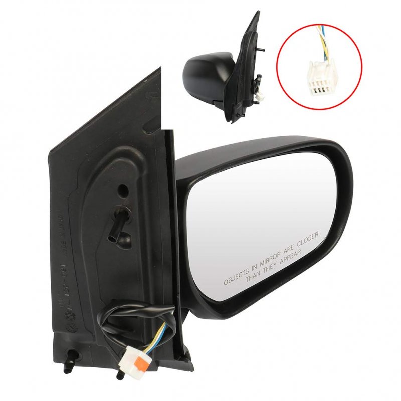 Passenger Side View Mirror For 2000-2004 Mazda Mpv Black Textured Power Manual Folding Abs