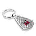 Ipick Image Made Clear Dome Real Silver Carbon Fiber Chrome Metal Teardrop Key Chain With Logo For Nissan Gt-r
