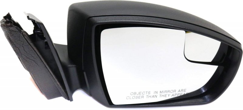 Kool Vue Mirror For 2012-2014 Ford Focus Passenger Side Manual Folding Textured Black With Blind Spot Glass Power