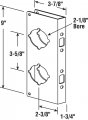 Prime-line U 9560 1-3 4 In X 9 Thick Solid Brass Lock And Door Reinforcer 2-1 8 Double Bore 2-3 Backset Single Pack
