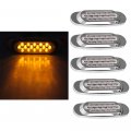 Ocpty Marker Lights 5pcs Side Yellow Kit Waterproof Surface Mounted Turn Signal Light Fit For Truck 4x4 Pickup Boats Trailer